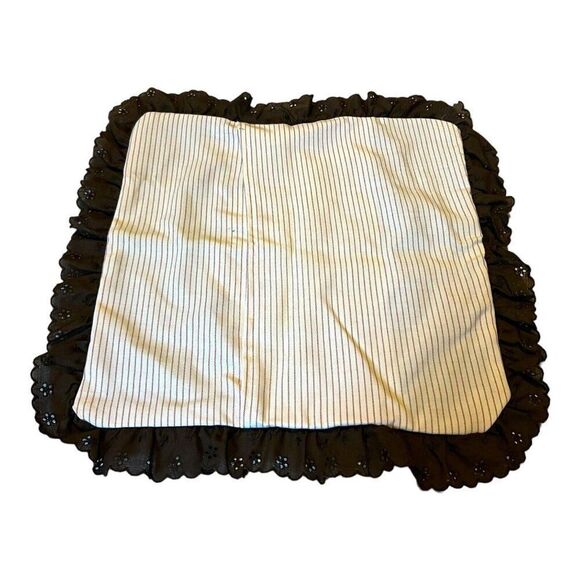 Goose Couple Handmade Quilted Lace Country Cottage core Throw Pillow 17” Vintage - Picture 3 of 5